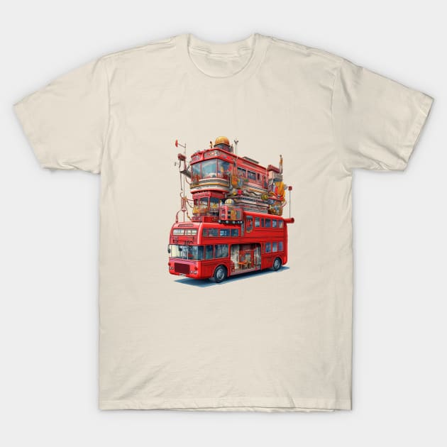 Psychedelic London Bus T-Shirt by DavidLoblaw